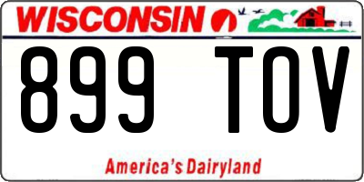 WI license plate 899TOV