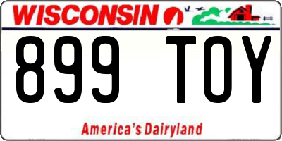 WI license plate 899TOY