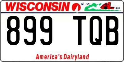 WI license plate 899TQB