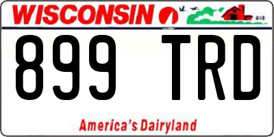 WI license plate 899TRD