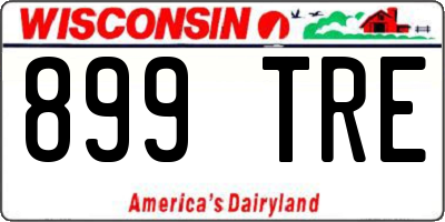 WI license plate 899TRE