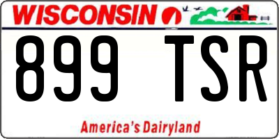WI license plate 899TSR