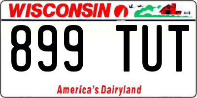 WI license plate 899TUT