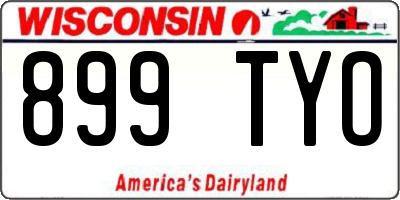 WI license plate 899TYO