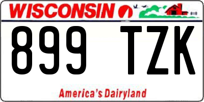 WI license plate 899TZK