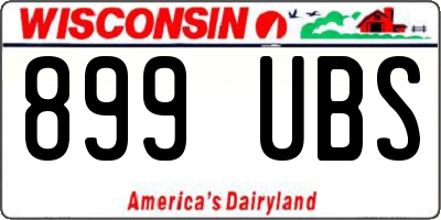 WI license plate 899UBS