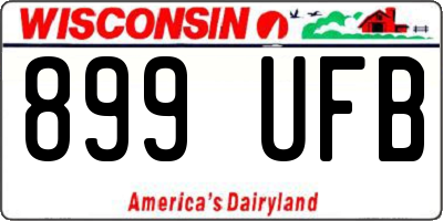 WI license plate 899UFB