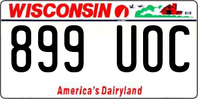 WI license plate 899UOC