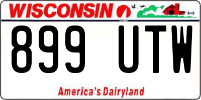 WI license plate 899UTW