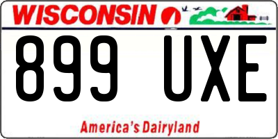 WI license plate 899UXE