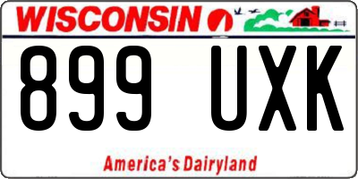 WI license plate 899UXK