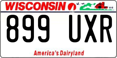 WI license plate 899UXR
