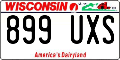 WI license plate 899UXS