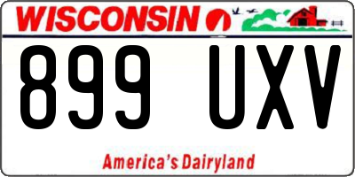 WI license plate 899UXV