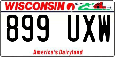 WI license plate 899UXW