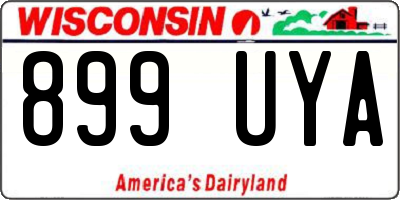 WI license plate 899UYA