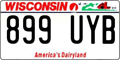 WI license plate 899UYB