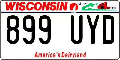 WI license plate 899UYD