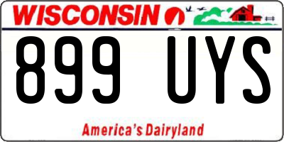 WI license plate 899UYS