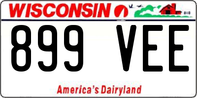 WI license plate 899VEE