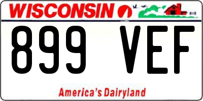 WI license plate 899VEF