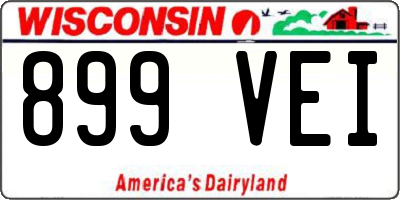 WI license plate 899VEI