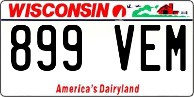 WI license plate 899VEM