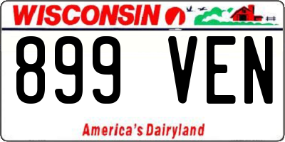 WI license plate 899VEN