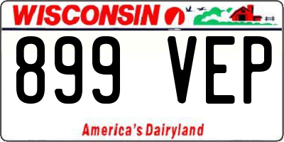 WI license plate 899VEP