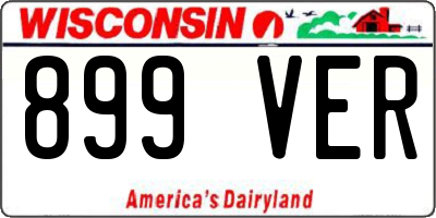 WI license plate 899VER