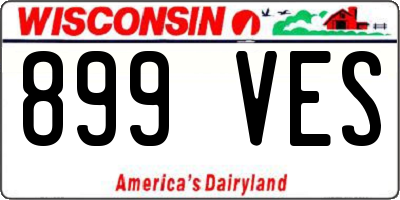 WI license plate 899VES
