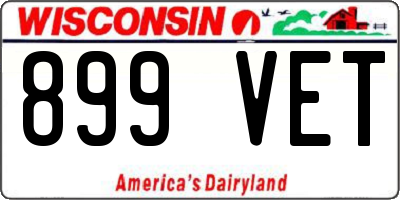 WI license plate 899VET
