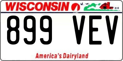 WI license plate 899VEV