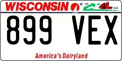 WI license plate 899VEX