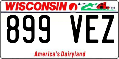 WI license plate 899VEZ