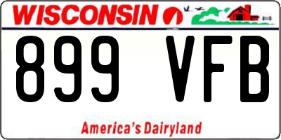 WI license plate 899VFB