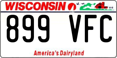 WI license plate 899VFC