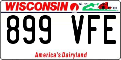 WI license plate 899VFE