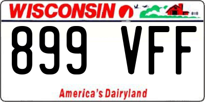 WI license plate 899VFF
