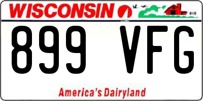 WI license plate 899VFG