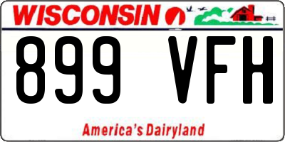 WI license plate 899VFH