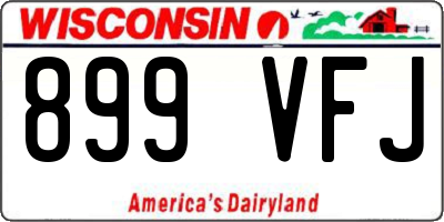WI license plate 899VFJ