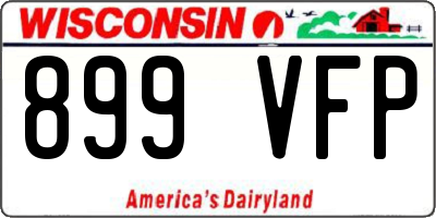 WI license plate 899VFP