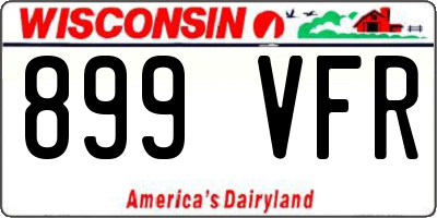 WI license plate 899VFR