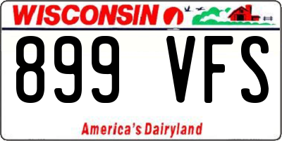 WI license plate 899VFS