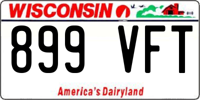 WI license plate 899VFT