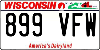 WI license plate 899VFW