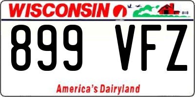 WI license plate 899VFZ