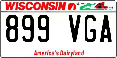 WI license plate 899VGA