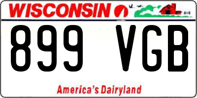 WI license plate 899VGB
